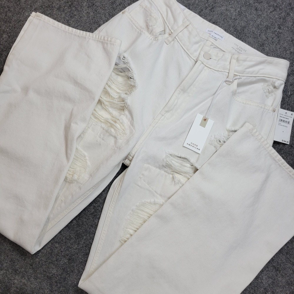 Good American Jeans Womens 8/29 White The Khloe Super High Rise Waist Cinching